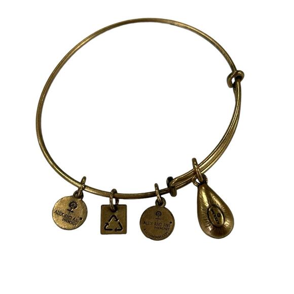 Alex and Ani December Birth Month Charm Rafaelian Gold Finish Bangle Bracelet - Picture 5 of 5